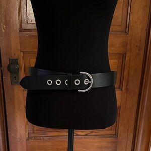 Coach Black Belt with Silver Accents